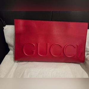 Gucci Red Leather Clutch Discontinued sold out very rare